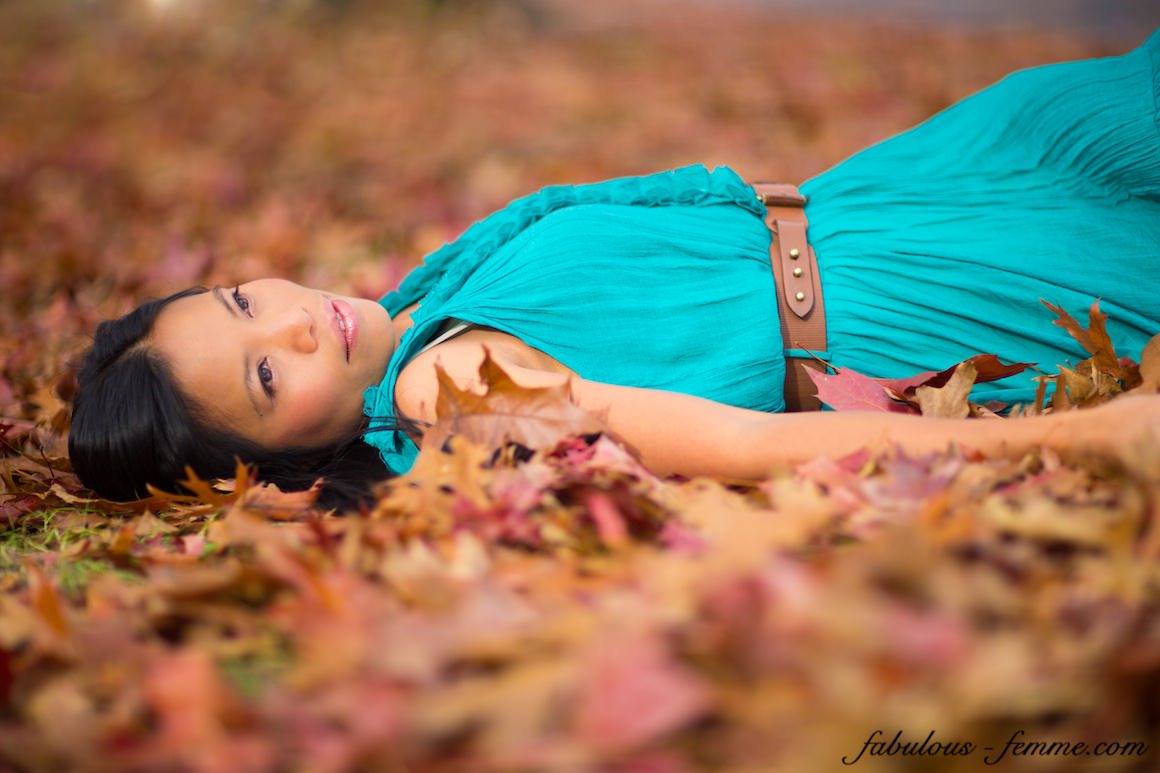 fashion autumn - leaves photoshoot