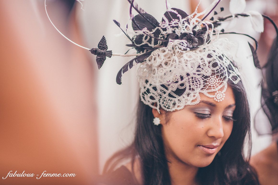 black and white headpiece 