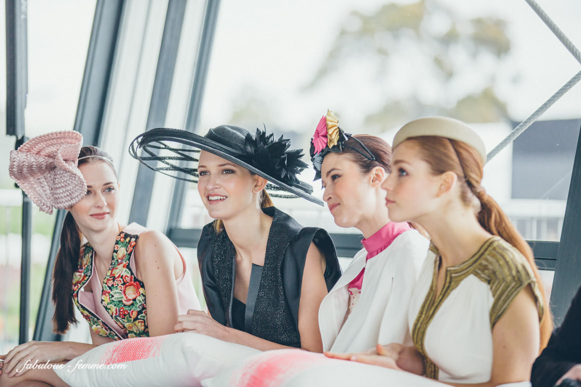 beautiful models presenting spring racing fashion from myer