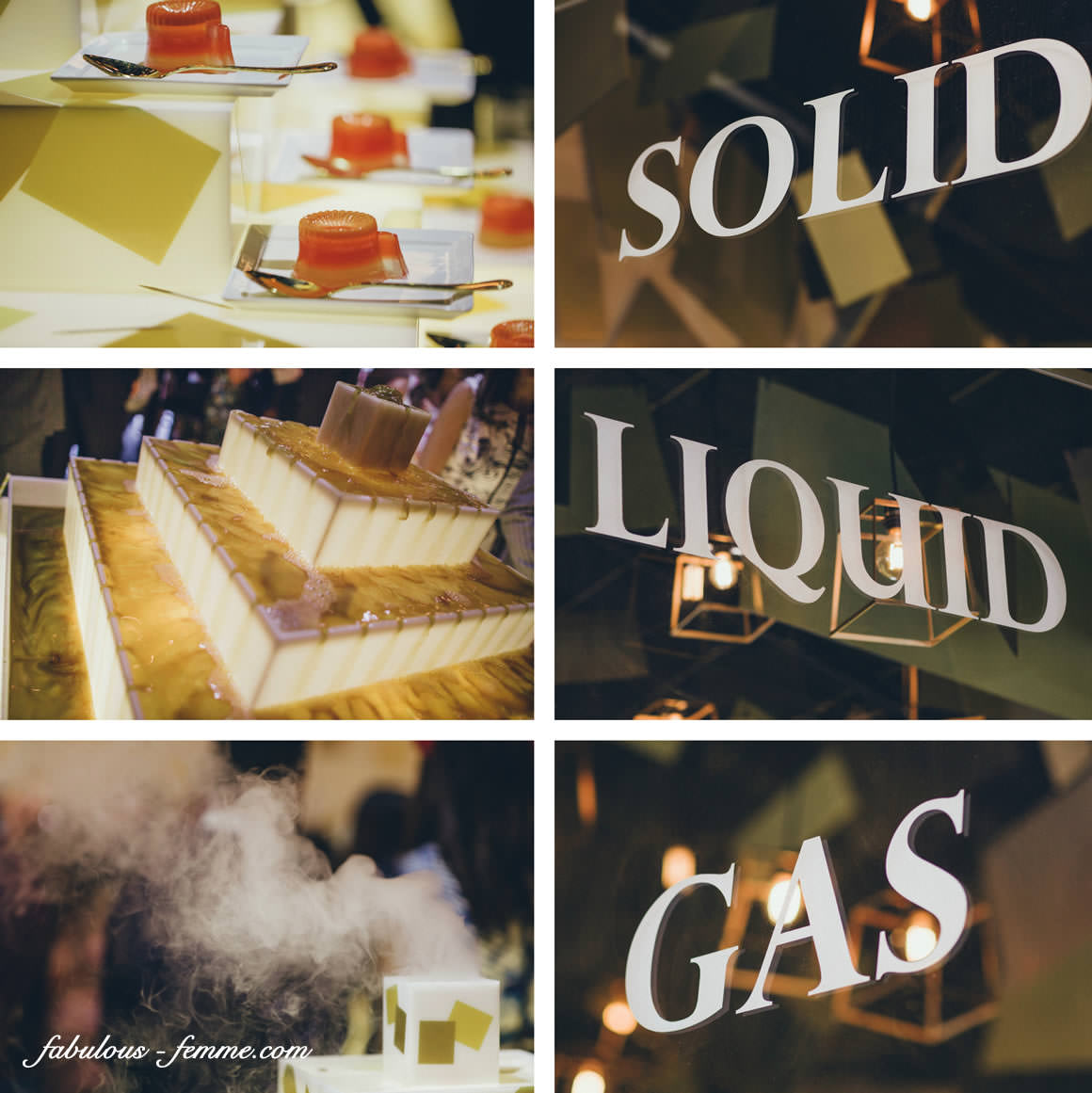 serving of liquid, gas and solid treats 