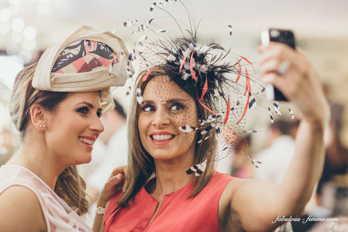 Girls taking selfie at Melbourne Cup