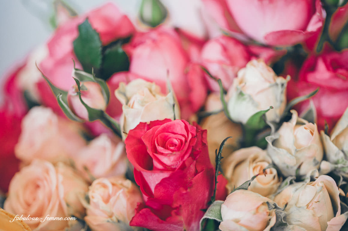 flower bouquet - pink - red - white