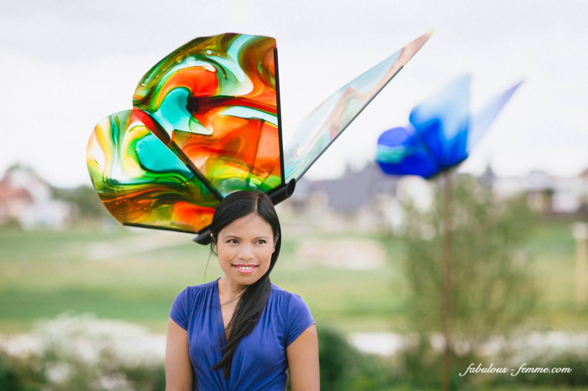 butterfly hat made out of glass