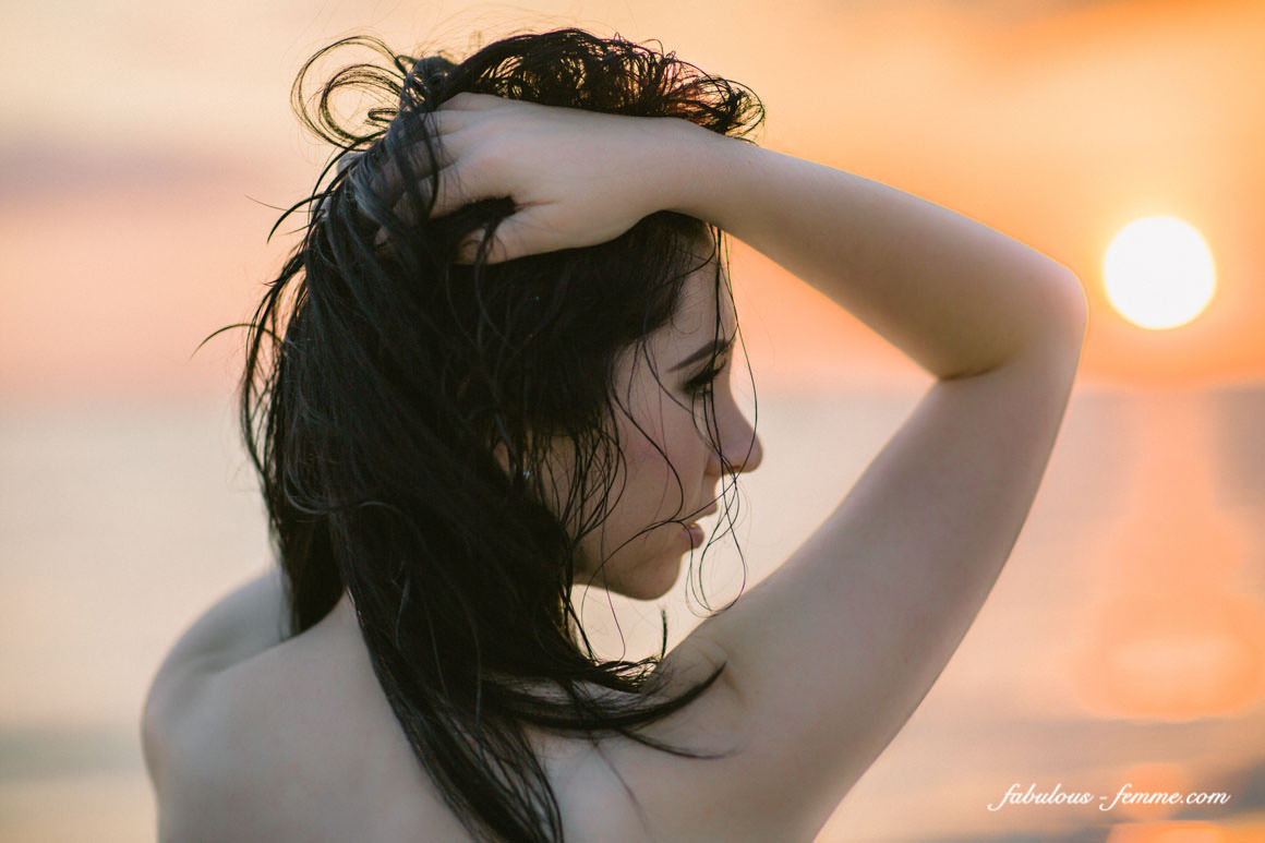 sunset beach mermaid