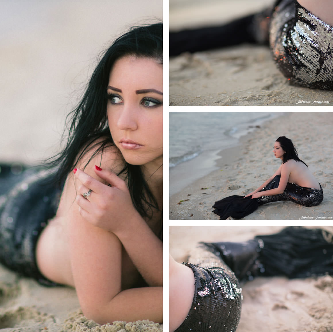 photographing mermaids at the beach