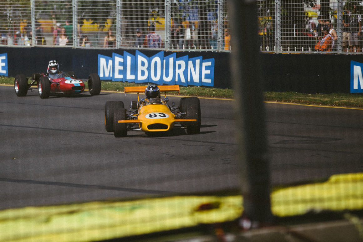 racing at the Melbourne Grand Prix 