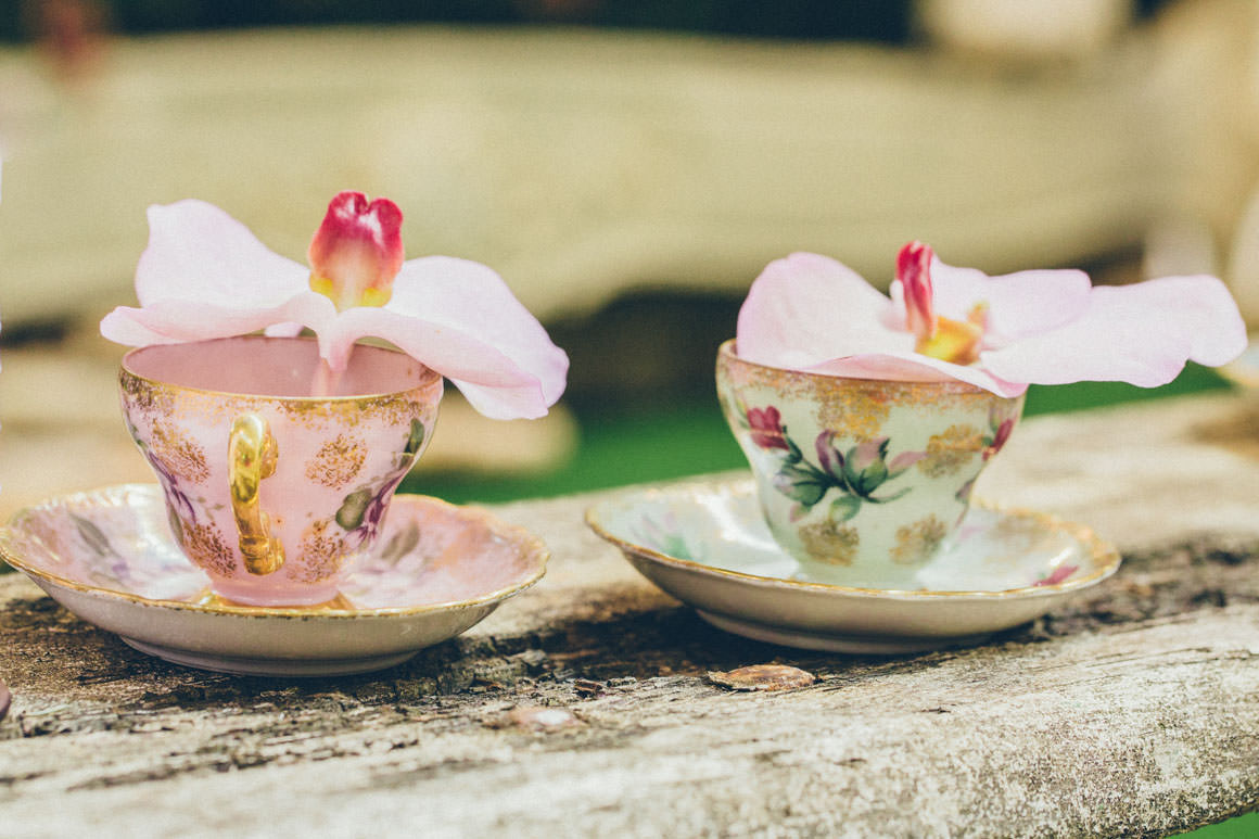 vintage teacups with flowers