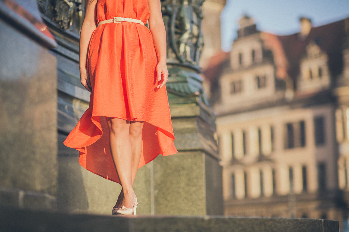orange dress by hennes and mauritz 