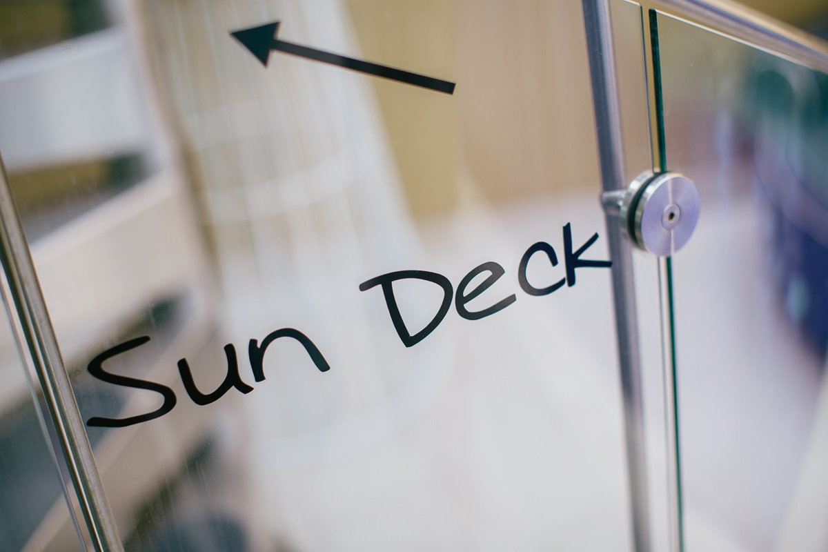 sun deck in luxury hotel