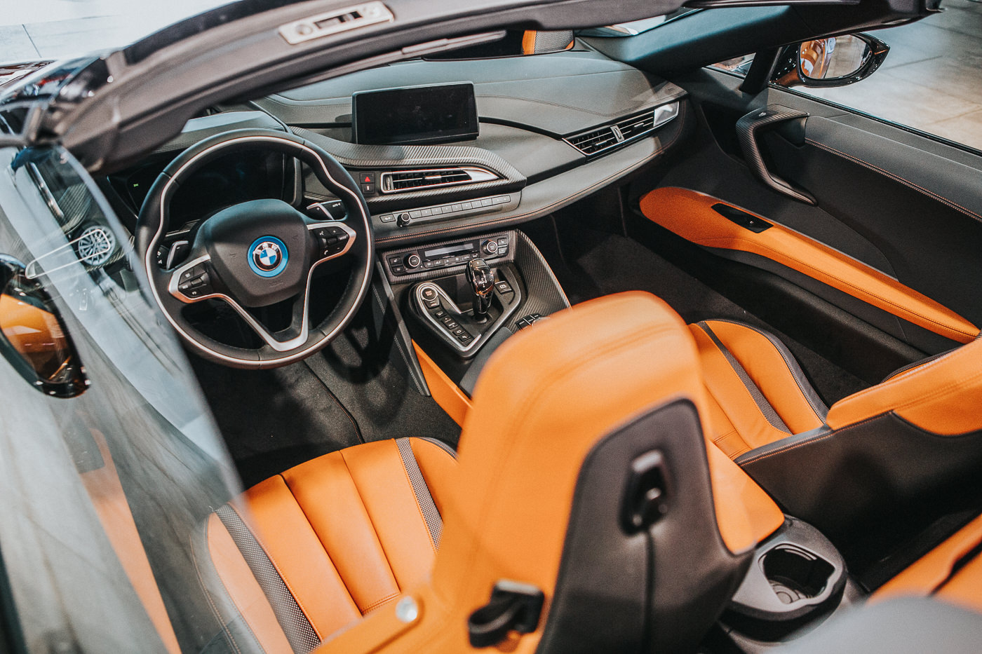 interior of the all electric new bmw i8