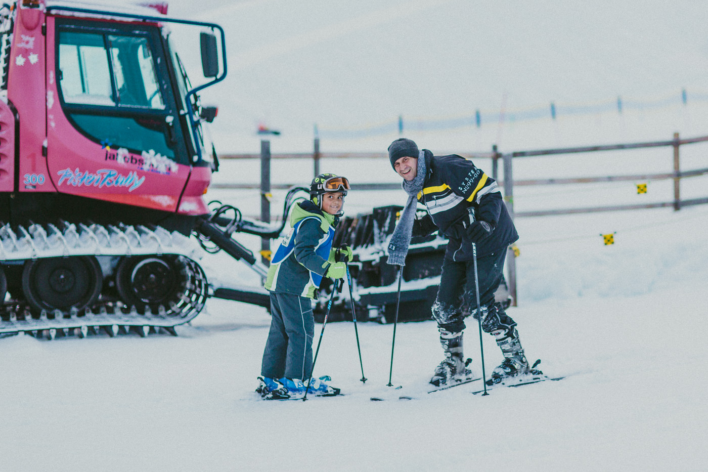 family skiing - fun