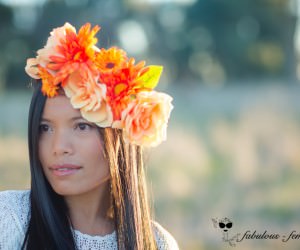 orange flower headpiece - australian autumn