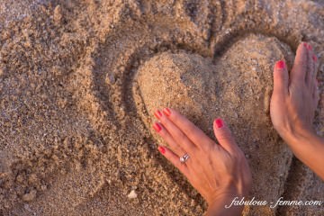 heart made out of sand