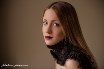 pretty model with lace scarf - creative fashion photography
