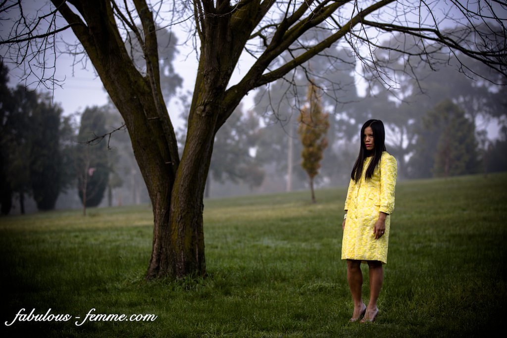 fashion blogging in melbourne - foggy morning for a yellow outfit