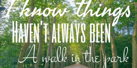Quote - Self Help - I know things haven't been always a walk in the park