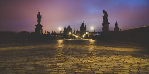 Prague bridge by night - amazing photography