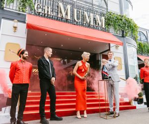 kate peck and dion lee opening the mumm champgane marquee at the birdcage 2019 - Melbourne Spring Racing Carnival