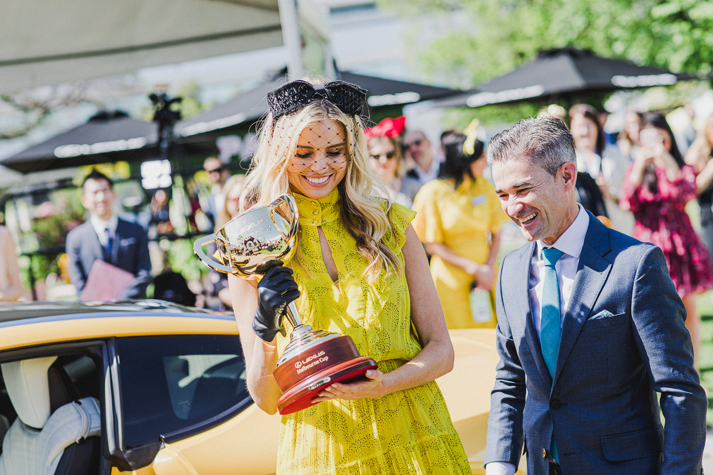 2019 Lexus Melbourne Cup, will be welcomed home in fantastic fashion as it’s delivered to the stage by 2019 VRC Melbourne Cup Carnival ambassador Tegan Martin and two-time Lexus Melbourne Cup winning jockey and Lexus ambassador Corey Brown