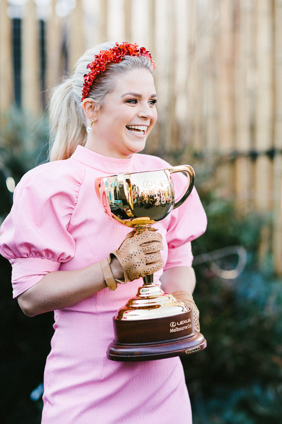 Emma Freedman presenting the Melbourne Cup 2019