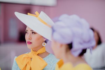 stylish and elegant millinery for the races - yellow