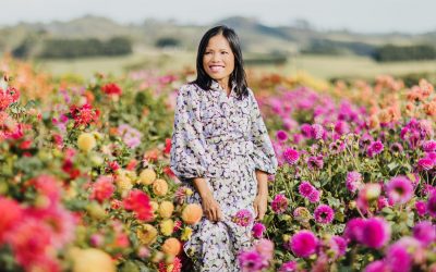 Beautiful Flower Farm - Girl in flower field